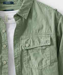 áo nam kaki xanh rêu