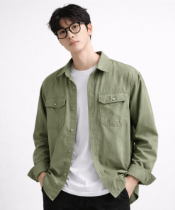 áo nam kaki xanh rêu